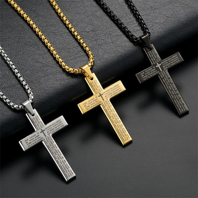 Our Father Cross Pendant Necklace