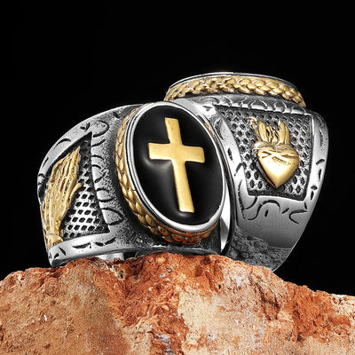 Jesus Cross Punk/Rock Rings