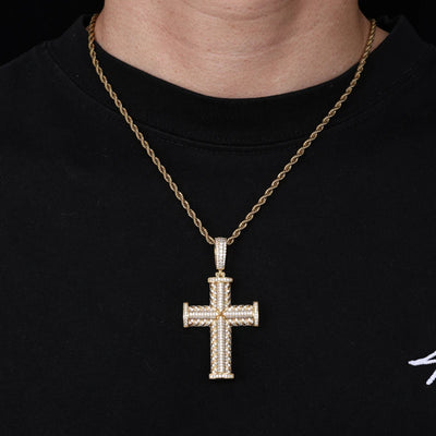 Faith Radiance Iced Cross Pendant