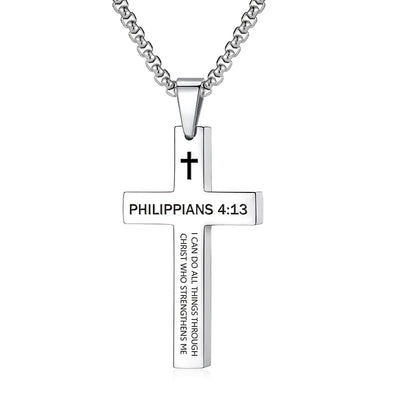 Free Bible Verse Cross Pendant Necklace